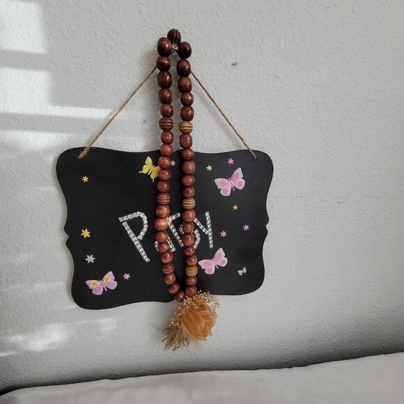 Necklace Natural wood bead - Picture 2 of 4